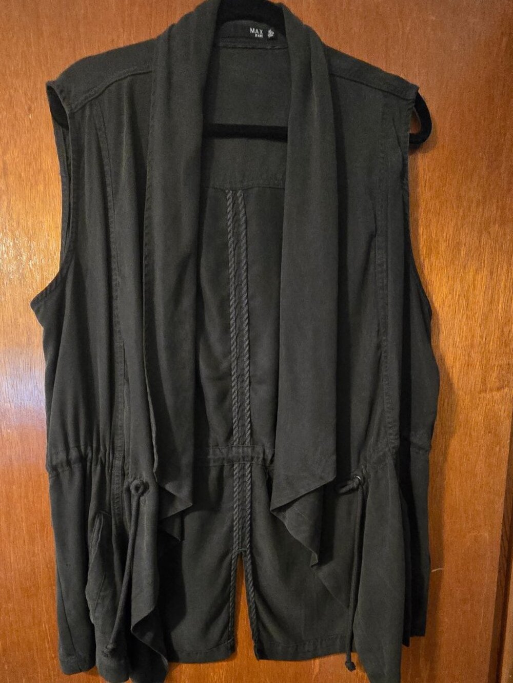 Max Jeans Black Draped Utility Vest Size XL